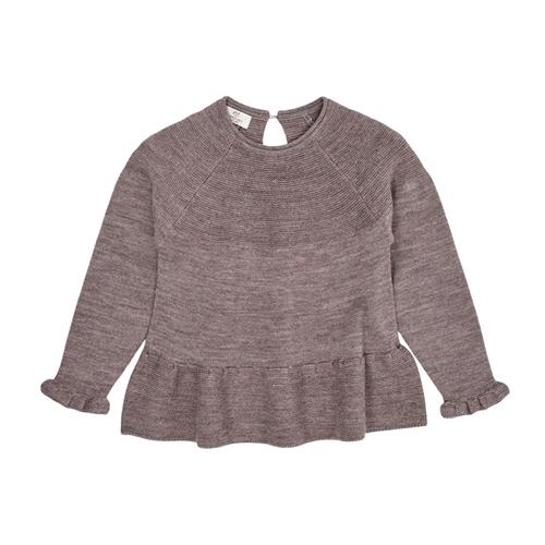 Copenhagen Colors Merinould Strikket Bluse Natural Melange 68 cm Uld Beige  68 cm  Drenge, Piger