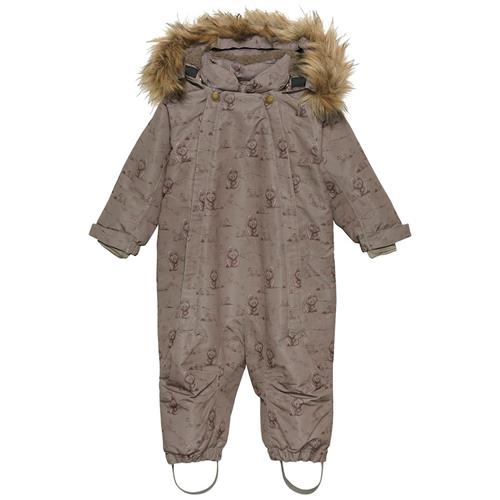 EnFant Mønstret Baby Overall Chocolate Chip 80 cm  Beige  80 cm  Drenge, Piger