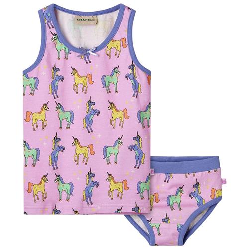 Småfolk Unicorns Undertøjssæt Pink Lavender 3-4 Y  Lyserød  3-4 år  Piger