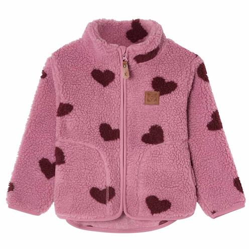 Kuling Austin Pile Fleece-jakke Hearts  86 cm  Lilla  86 cm  Drenge, Piger