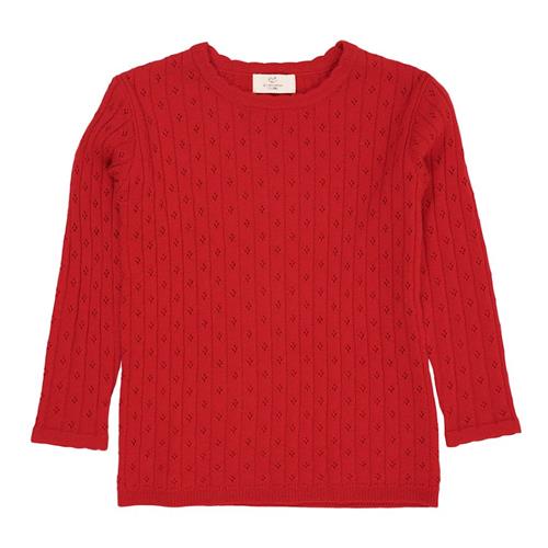 Copenhagen Colors Merino Wool Strikket Sweater Red 146/152 cm Wool Rød  146/152 cm  Drenge, Piger