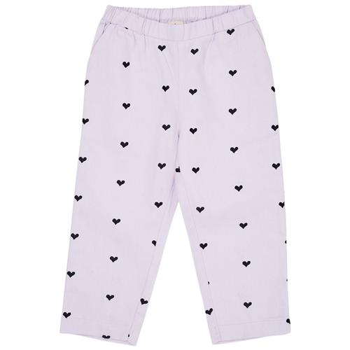 Copenhagen Colors Twill Heart Pants Lavender med Navy Hearts 92 cm  Lilla  92 cm  Piger