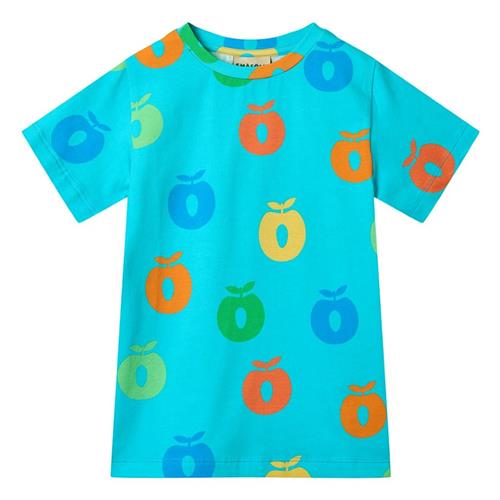 Småfolk Apples T-shirt Blue Atoll 3-4 Y  Blå  3-4 år  Drenge