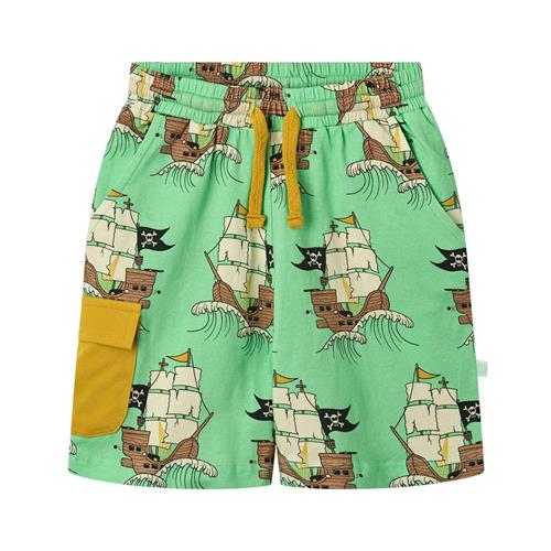Småfolk Pirate Ships Shorts Minty Green Tea 7-8 Y  Grøn  7-8 år  Piger