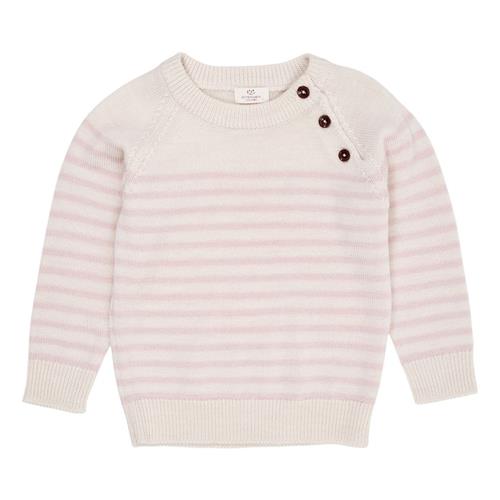 Copenhagen Colors Merino Classic Striped Pullover Cream/Dusty Rose Stripe 146/152 cm  Creme  146/152 cm  Drenge, Piger