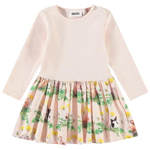 Molo Carel Long-Sleeved Dress Bunnies United 80 cm  Lyserød  80 cm  Piger