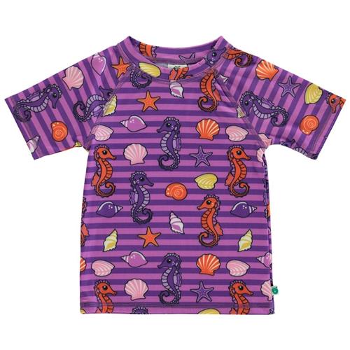 Småfolk Mønstret UV-trøje Med Søhester Spring Pink 5-6 Y  Lilla  5-6 år  Drenge, Piger