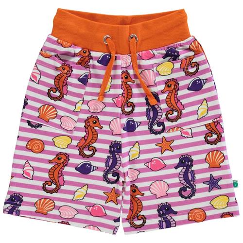Småfolk Mønstret Sweatshorts Med Søhester Spring Pink 3-4 Y  Lilla  3-4 år  Drenge, Piger