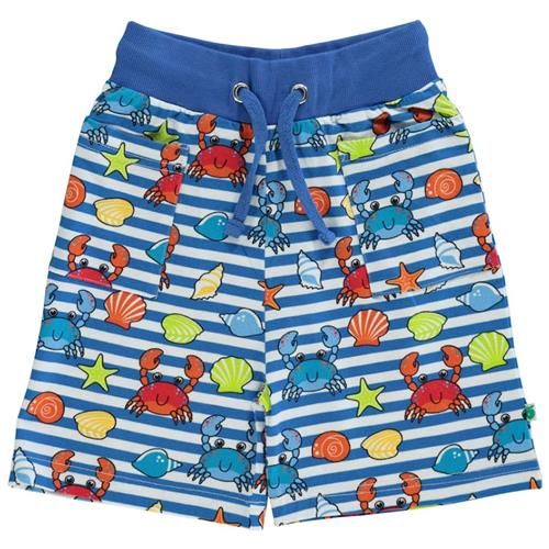 Småfolk Mønstret Sweatshorts Med Krabber Brilliant Blue 3-4 Y  Blå  3-4 år  Drenge, Piger