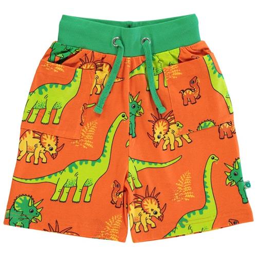 Småfolk Mønstret Sweatshorts Med Dinosauruser Orange 1-2 Y  Orange.  1-2 år  Drenge, Piger