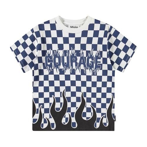 Molo Rodney Short-Sleeved T-Shirt Courage Check 116 cm  Blå  116 cm  Drenge