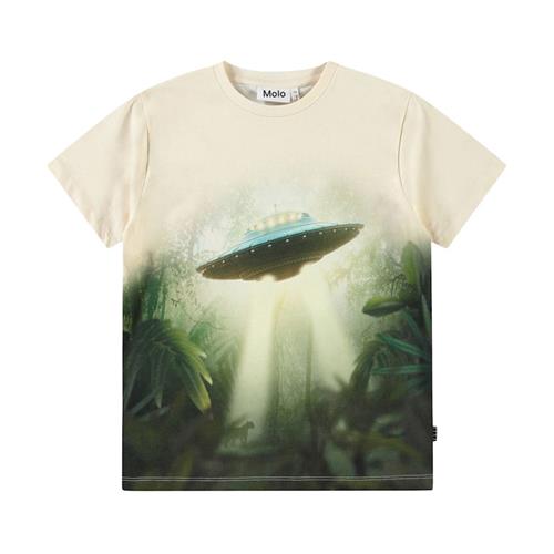 Molo Riley Short Sleeve T-Shirt Ufo Jungle 98 cm  Beige  98 cm  Drenge