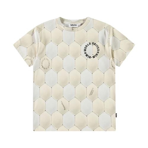 Molo Riley Short Sleeve T-Shirt Football Calm 122 cm  Beige  122 cm  Drenge