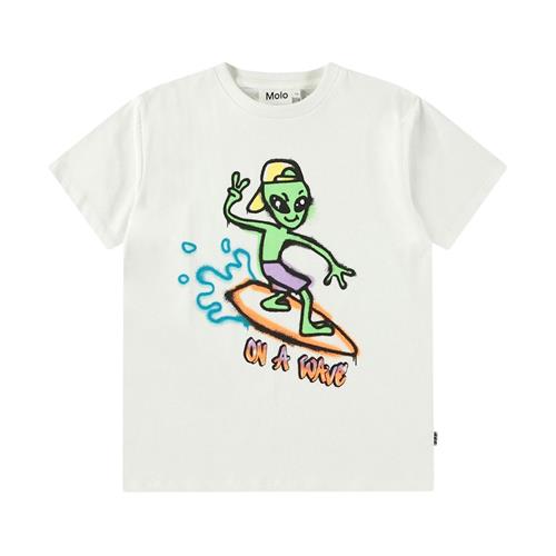 Molo Riley Short Sleeve T-Shirt On A Wave Col 110 cm  Hvid  110 cm  Drenge