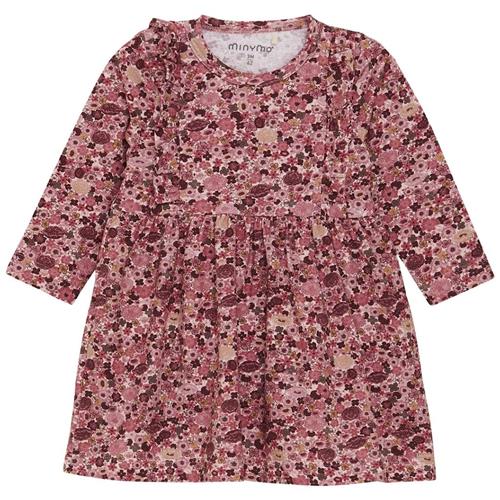 Minymo AOP Kjole Dusty Rose 56 cm  Lyserød  56 cm  Piger