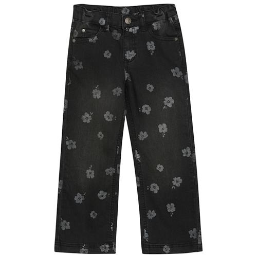 Minymo Blomsterprint Jeans Tap Shoe 110 cm  Sort  110 cm  Piger