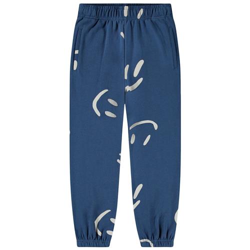 Molo Allen Soft Pants Big Smiles Blue 104cm  Marineblå  104 cm  Drenge