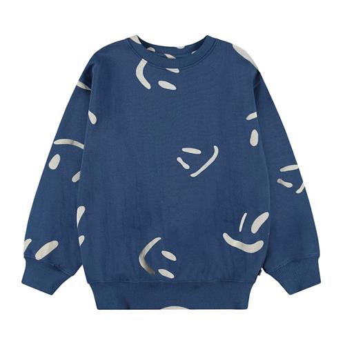 Molo Monti Sweatshirt Big Smiles Blue 128 cm  Marineblå  128 cm  Drenge