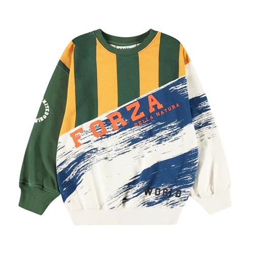 Molo Monti Sweatshirt Mash Up 104cm  Grøn  104 cm  Drenge