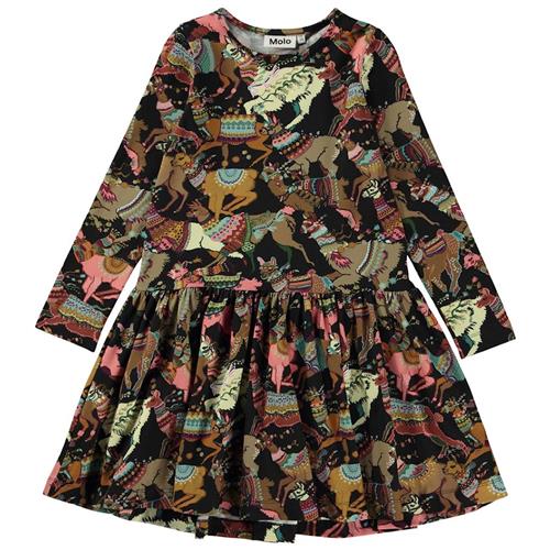 Molo GOTS Creola Kjole Lhama Joy Jersey 134/140 cm  Brun  134/140 cm  Piger