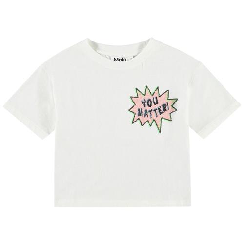 Molo Reinette T-Shirt You Glitter 164 cm  Hvid  164 cm  Piger