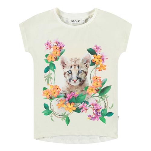 Molo Ragnhilde Short Sleeve T-Shirt Floral Puma 104cm  Beige  104 cm  Piger