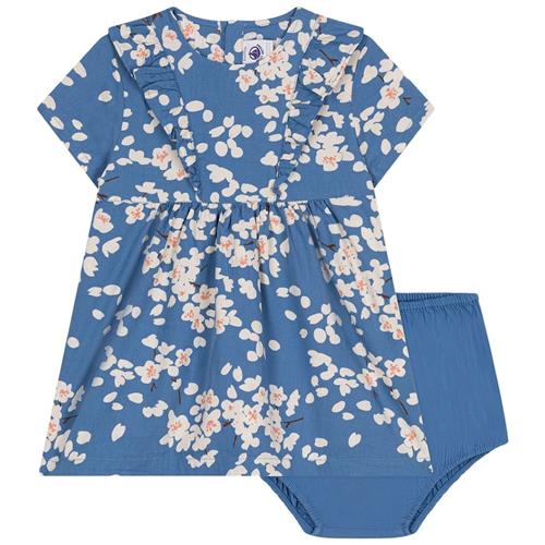 Petit Bateau Blomstret Baby-kjole Blå 3 Months  Blå  3 måneder  Piger
