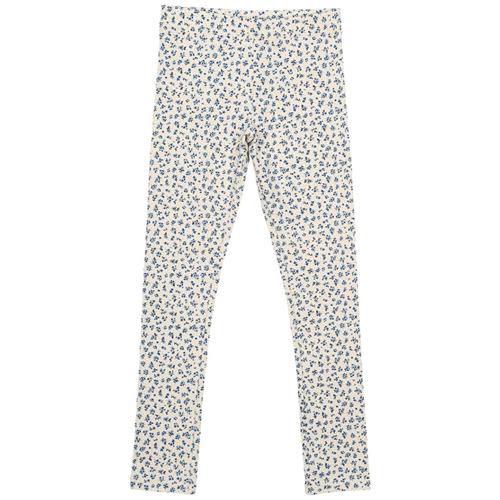 The New GOTS Leggings White Swan Big Flower White Swan Big Flower 9-10 Y  Creme  9-10 år  Piger