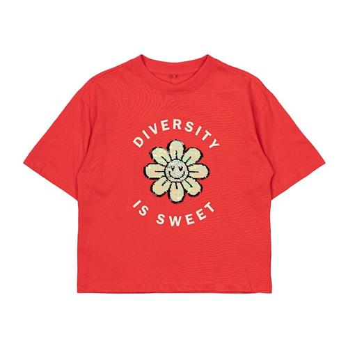 The New Ninette Tee Poppy Red Poppy Red 7-8 Y  Rød  7-8 år  Piger