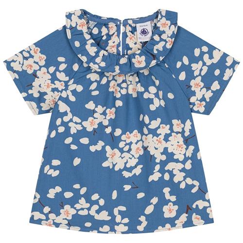 Petit Bateau Blomstret Bluse Til Baby Blå 6 Months  Blå  6 måneder  Piger