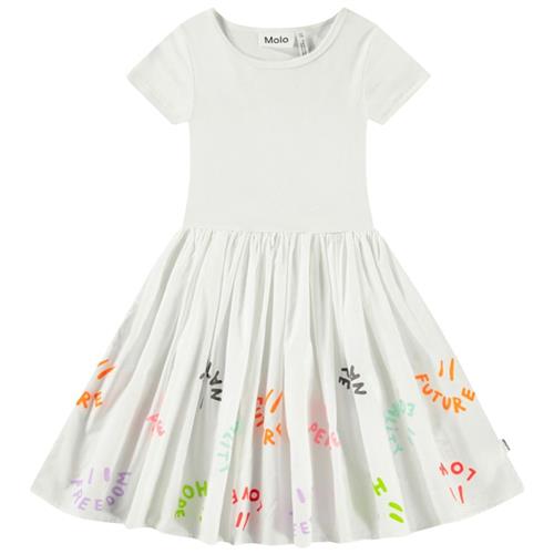 Molo Cissa Short-Sleeved Dress Words Of Hope 98/104 cm  Beige  98/104 cm  Piger