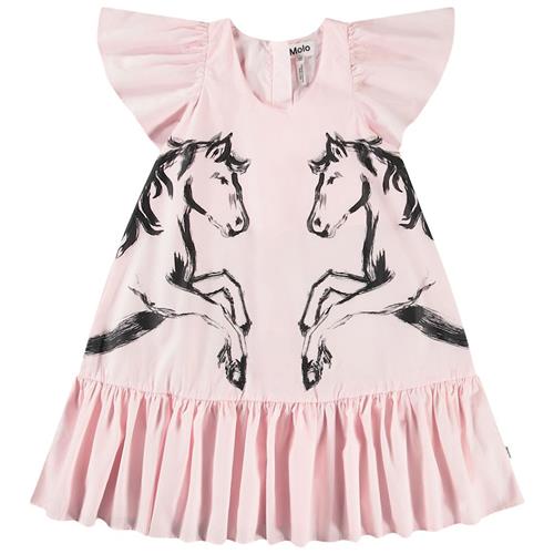Molo Cinda Short-Sleeved Dress Folklore Horses 146/152 cm  Lyserød  146/152 cm  Piger