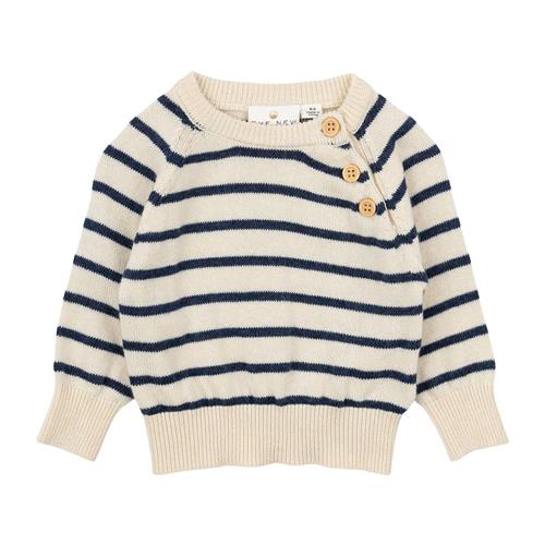 The New Siblings Norton Strikket Pullover Mood Indigo Striped Mood Indigo Striped 56 cm  Marineblå  56 cm  Drenge