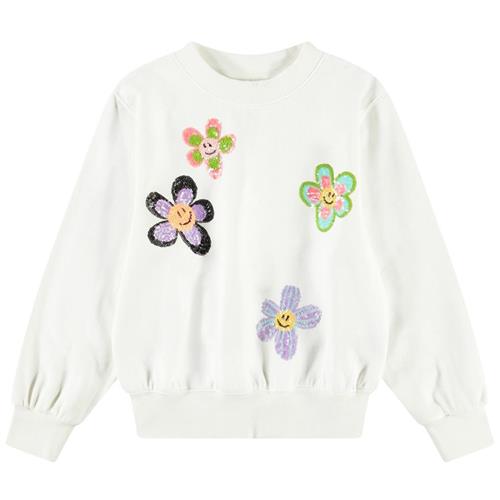 Molo Marge Sweatshirt Joy Of Flowers 122 cm  Hvid  122 cm  Piger