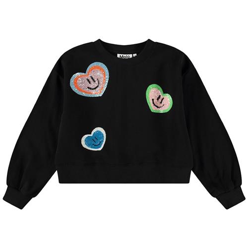 Molo Miki Sweatshirt Festive Hearts 110 cm  Sort  110 cm  Piger