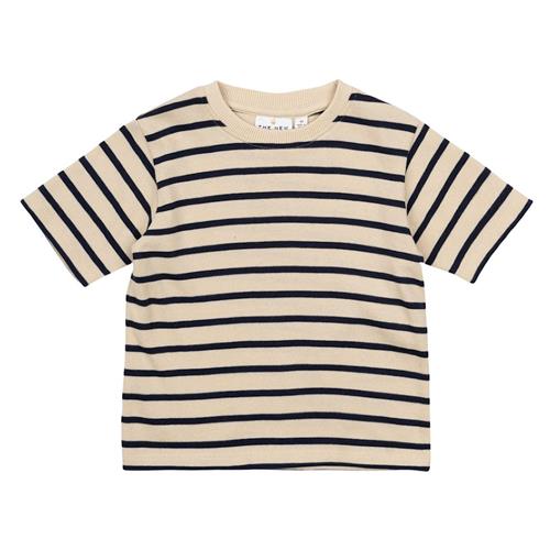 The New Siblings GOTS Nat Uni Tee Mood Indigo Striped Mood Indigo Striped 110 cm  Marineblå  110 cm  Drenge, Piger