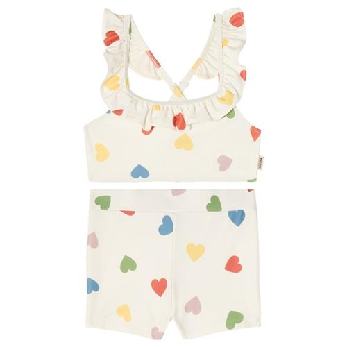Kuling Samoa UV-bikini Rainbow Hearts 98/104 cm  Hvid  98/104 cm  Piger