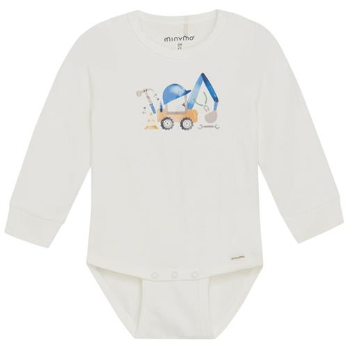 Minymo GOTS Baby Body Marshmallow White 56 cm  Hvid  56 cm  Drenge, Piger