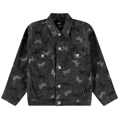 Molo Hedly Denim Jacket Giddy-up 104cm  Sort  104 cm  Drenge, Piger