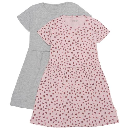 Minymo 2-pak Kjole Grey Melange 86 cm  Grå  86 cm  Piger