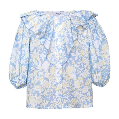 Paade Mode Blomstret Bluse Anemone Blue 6 Y  Blå  6 år  Piger