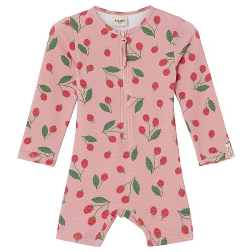 Kuling Paros Mønstret UV-dragt Med Hindbær Woody Rose 74/80 cm  Lyserød  74/80 cm  Drenge, Piger