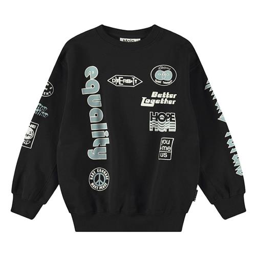 Molo Magni Sweatshirt Messages 104cm  Sort  104 cm  Drenge, Piger