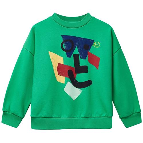 Wynken Amazed Face Sweatshirt Fresh Green 2 Y  Grøn  2 år  Drenge, Piger