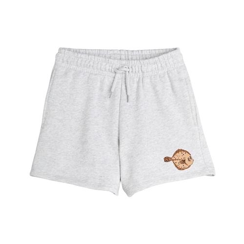 Mini Rodini GOTS Flundra Sweatshorts Grey Melange 80/86 cm  Grå  80/86 cm  Drenge, Piger