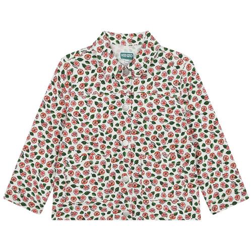 Kenzo Blomstret Cowboyjakke Elfenben 2 Y  Creme  2 år  Piger