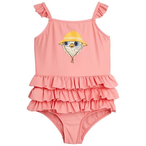 Mini Rodini Owl Frill Badedragt Lyserød 116/122 cm  Lyserød  116/122 cm  Piger