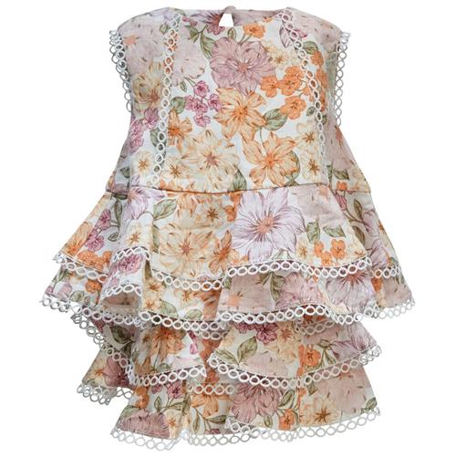 Bardot Junior Ambrosia Blomstret Baby-sæt Med Top Og Et Shorts Garland 6-12 Months  Lyserød  6-12 måneder  Piger