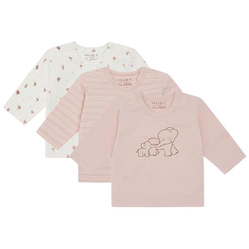 Hust&Claire Amar 3-pak Langærmet T-shirt Peach Dust 50 cm  Lyserød  50 cm  Drenge, Piger
