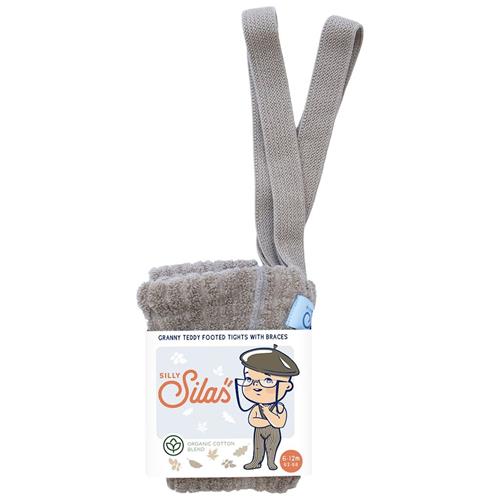 Silly Silas Granny Teddy Tights Oyster Grey Granny Teddy Tights Oyster Grey 3-6 months  Grå  3-6 måneder  Drenge, Piger
